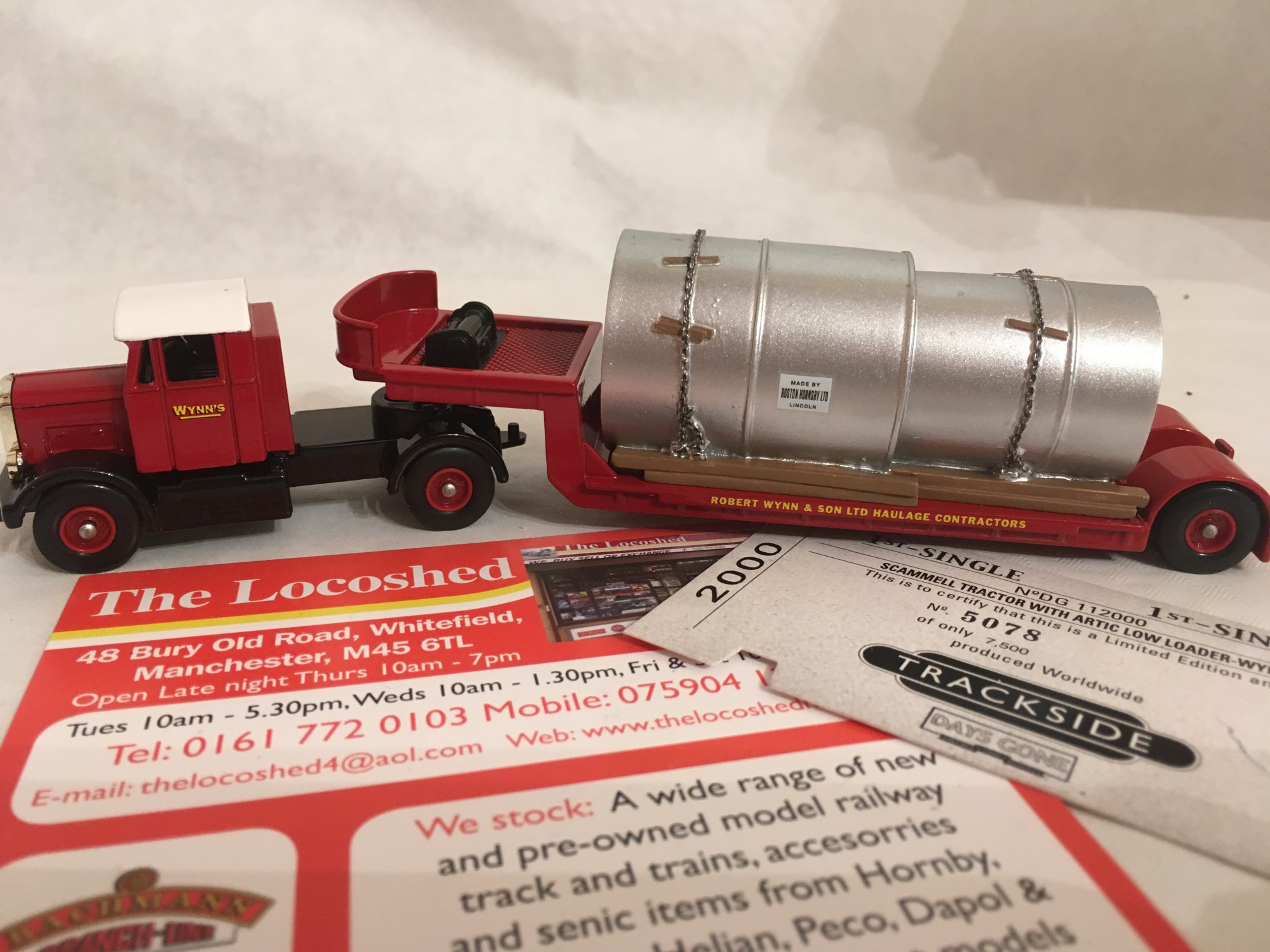Lledo Days Gone Trackside Scammell Tractor with artic low loader and load-Wynns DG112000