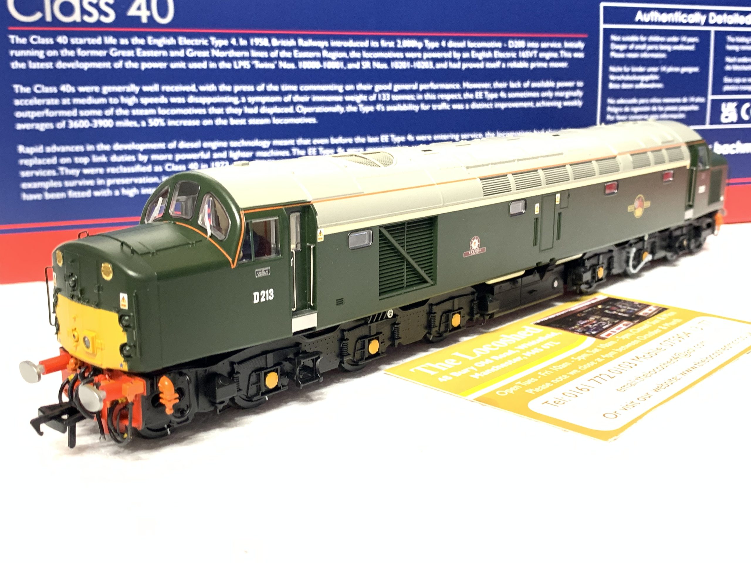 Bachmann 32-487 Class 40 Diesel D213 'Andania' BR Green Small Yellow ...