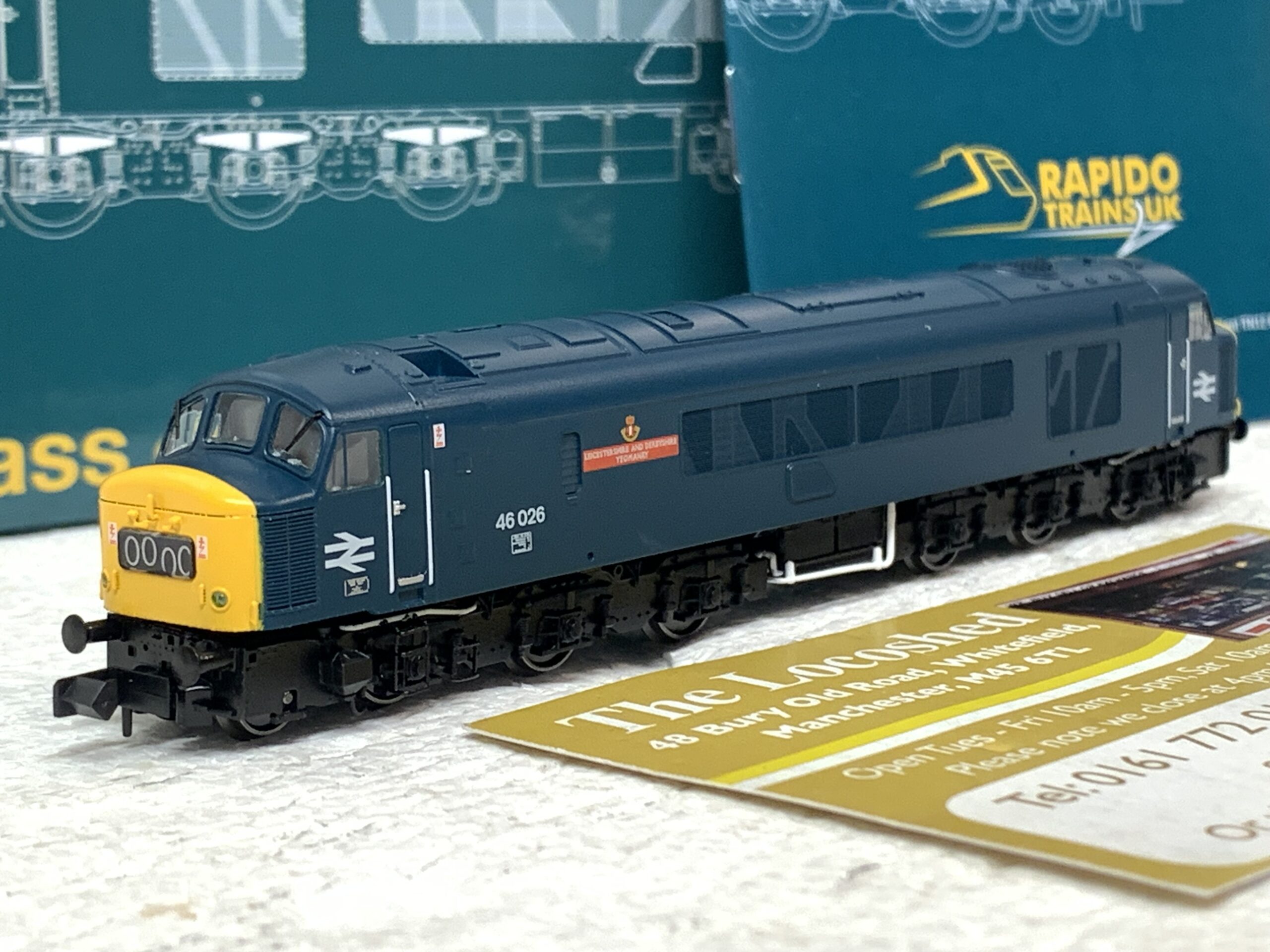 Rapido Trains UK 948204 Class 46 BR Blue with Headcode Blinds 46026 'Leicestershire and Derbyshire Yeomanry' - Image 2