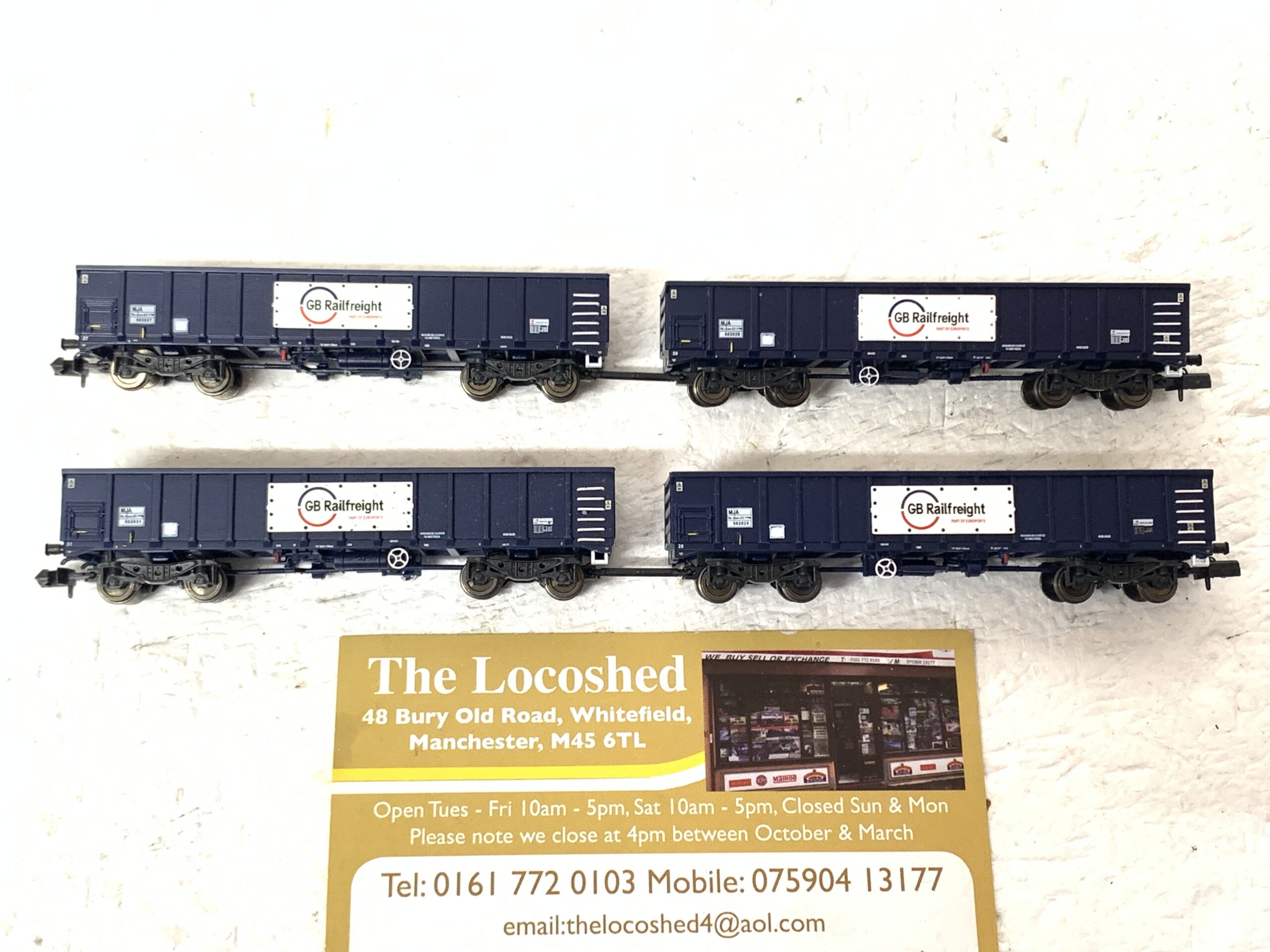 Rake of Four - Dapol N Gauge MJA Bogie Box Wagons GBRf - Image 4
